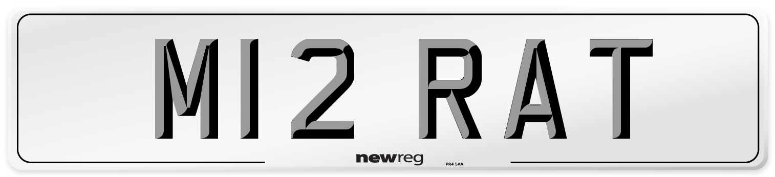 M12 RAT Number Plate from New Reg